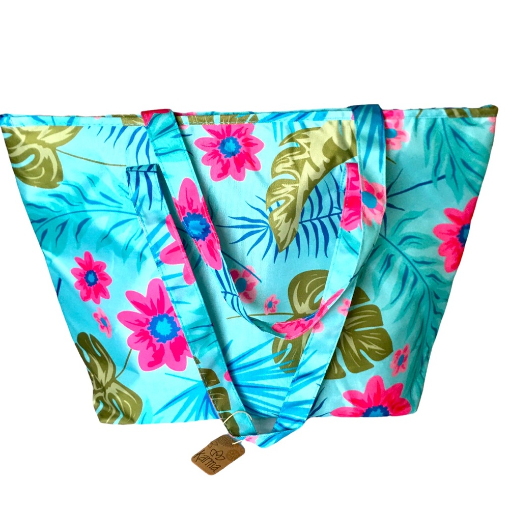 NWT Large Insulated Floral Zipper Tote. Multi-Function